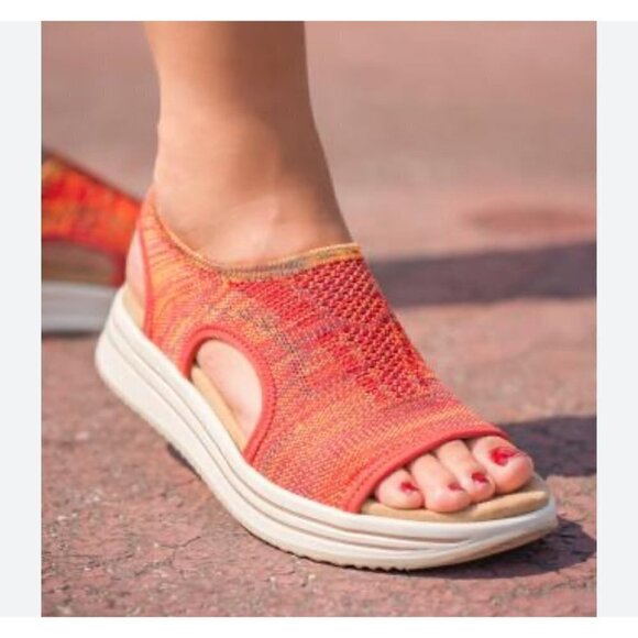 Remonte Shoes - Remonte Jocelyn knit sandals in coral, Size 38
